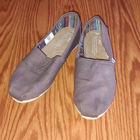 Toms gray canvas  slip on shoes  Sz 6 - Picture 1 of 8